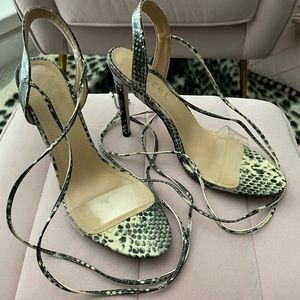 Animal print stiletto sandals size 40
